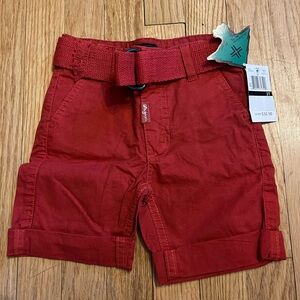 L.R.G Little Boys Red Cargo Shorts with Belt - Size 2T